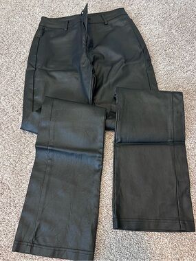 SHEIN Black Faux Leather Skinny Pants